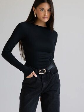 RE ONA Signature Long Sleeve Top | Black | Size M